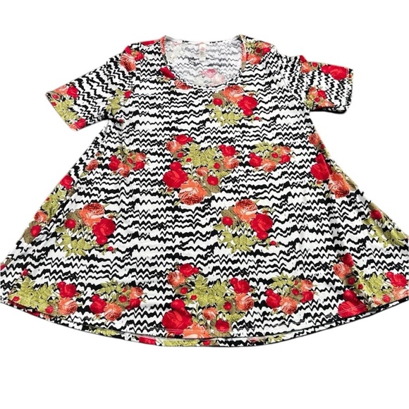 LulaRose Floral Chevron Dress - Picture 1 of 6